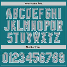 Load image into Gallery viewer, Custom Teal Gray-White Authentic Gradient Fashion Baseball Jersey