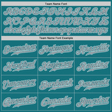 Load image into Gallery viewer, Custom Teal Gray-White Authentic Gradient Fashion Baseball Jersey