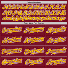 Load image into Gallery viewer, Custom Crimson Yellow-White Authentic Gradient Fashion Baseball Jersey