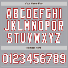 Load image into Gallery viewer, Custom Gray White Steel Gray-Red Authentic Fade Fashion Baseball Jersey