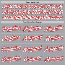 Load image into Gallery viewer, Custom Gray White Steel Gray-Red Authentic Fade Fashion Baseball Jersey