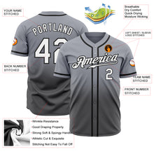 Load image into Gallery viewer, Custom Gray White Steel Gray-Black Authentic Fade Fashion Baseball Jersey