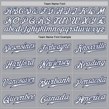 Load image into Gallery viewer, Custom Gray White Orange-Navy Authentic Fade Fashion Baseball Jersey