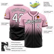 Load image into Gallery viewer, Custom Light Pink White-Black Authentic Fade Fashion Baseball Jersey