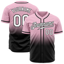 Load image into Gallery viewer, Custom Light Pink White-Black Authentic Fade Fashion Baseball Jersey