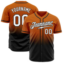 Load image into Gallery viewer, Custom Texas Orange White-Black Authentic Fade Fashion Baseball Jersey