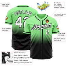 Load image into Gallery viewer, Custom Pea Green White-Black Authentic Fade Fashion Baseball Jersey