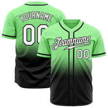Load image into Gallery viewer, Custom Pea Green White-Black Authentic Fade Fashion Baseball Jersey