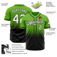 Load image into Gallery viewer, Custom Neon Green White-Black Authentic Fade Fashion Baseball Jersey