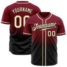 Load image into Gallery viewer, Custom Crimson Cream-Black Authentic Fade Fashion Baseball Jersey