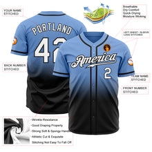 Load image into Gallery viewer, Custom Light Blue White-Black Authentic Fade Fashion Baseball Jersey