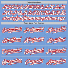 Load image into Gallery viewer, Custom Light Blue White-Red Authentic Fade Fashion Baseball Jersey