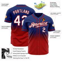 Load image into Gallery viewer, Custom Royal White-Red Authentic Fade Fashion Baseball Jersey