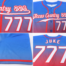 Load image into Gallery viewer, Custom Royal White-Red Authentic Fade Fashion Baseball Jersey