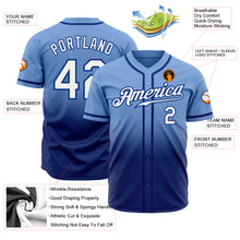 Load image into Gallery viewer, Custom Light Blue White-Royal Authentic Fade Fashion Baseball Jersey