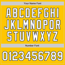 Load image into Gallery viewer, Custom Yellow White-Navy Authentic Fade Fashion Baseball Jersey