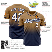 Load image into Gallery viewer, Custom Old Gold White-Navy Authentic Fade Fashion Baseball Jersey