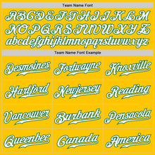 Load image into Gallery viewer, Custom Yellow White-Kelly Green Authentic Fade Fashion Baseball Jersey