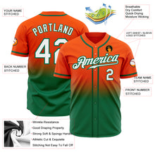 Load image into Gallery viewer, Custom Orange White-Kelly Green Authentic Fade Fashion Baseball Jersey