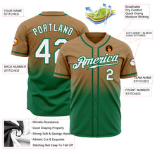 Load image into Gallery viewer, Custom Old Gold White-Kelly Green Authentic Fade Fashion Baseball Jersey