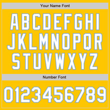 Load image into Gallery viewer, Custom Yellow White-Light Blue Authentic Fade Fashion Baseball Jersey