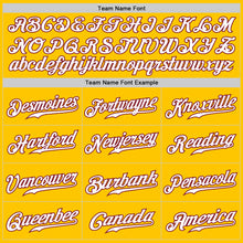 Load image into Gallery viewer, Custom Yellow White-Crimson Authentic Fade Fashion Baseball Jersey