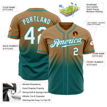 Load image into Gallery viewer, Custom Old Gold White-Teal Authentic Fade Fashion Baseball Jersey