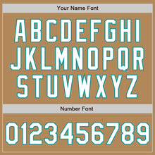 Load image into Gallery viewer, Custom Old Gold White-Teal Authentic Fade Fashion Baseball Jersey