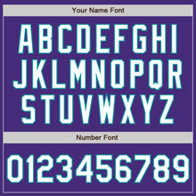 Load image into Gallery viewer, Custom Purple White-Teal Authentic Fade Fashion Baseball Jersey
