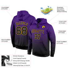 Load image into Gallery viewer, Custom Stitched Purple Black-Gold Fade Fashion Sports Pullover Sweatshirt Hoodie
