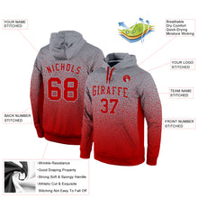 Load image into Gallery viewer, Custom Stitched Gray Red Fade Fashion Sports Pullover Sweatshirt Hoodie