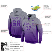 Load image into Gallery viewer, Custom Stitched Gray Purple Fade Fashion Sports Pullover Sweatshirt Hoodie