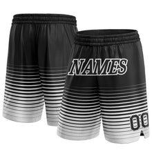 Load image into Gallery viewer, Custom Black White Pinstripe Fade Fashion Authentic Basketball Shorts