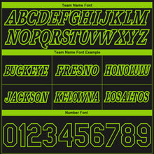 Load image into Gallery viewer, Custom Black Neon Green Pinstripe Fade Fashion Authentic Basketball Shorts