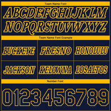 Load image into Gallery viewer, Custom Navy Gold Pinstripe Fade Fashion Authentic Basketball Shorts