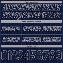 Load image into Gallery viewer, Custom Navy Gray Pinstripe Fade Fashion Authentic Basketball Shorts