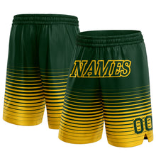Load image into Gallery viewer, Custom Green Yellow Pinstripe Fade Fashion Authentic Basketball Shorts