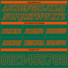 Load image into Gallery viewer, Custom Kelly Green Orange Pinstripe Fade Fashion Authentic Basketball Shorts