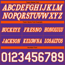 Load image into Gallery viewer, Custom Purple White-Orange Pinstripe Fade Fashion Authentic Basketball Shorts