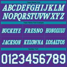 Load image into Gallery viewer, Custom Purple White-Teal Pinstripe Fade Fashion Authentic Basketball Shorts