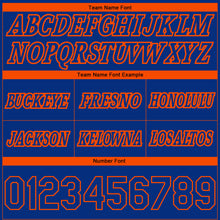 Load image into Gallery viewer, Custom Royal Orange Pinstripe Fade Fashion Authentic Basketball Shorts