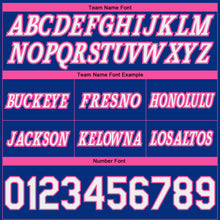 Load image into Gallery viewer, Custom Royal White-Pink Pinstripe Fade Fashion Authentic Basketball Shorts