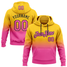 Load image into Gallery viewer, Custom Stitched Yellow Pink-Black Fade Fashion Sports Pullover Sweatshirt Hoodie