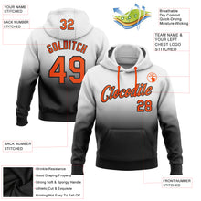 Load image into Gallery viewer, Custom Stitched White Orange-Black Fade Fashion Sports Pullover Sweatshirt Hoodie
