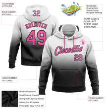 Load image into Gallery viewer, Custom Stitched White Pink-Black Fade Fashion Sports Pullover Sweatshirt Hoodie