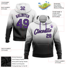 Load image into Gallery viewer, Custom Stitched White Purple-Black Fade Fashion Sports Pullover Sweatshirt Hoodie