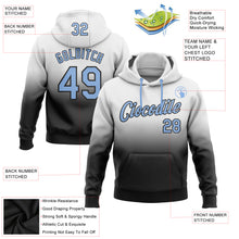 Load image into Gallery viewer, Custom Stitched White Light Blue-Black Fade Fashion Sports Pullover Sweatshirt Hoodie