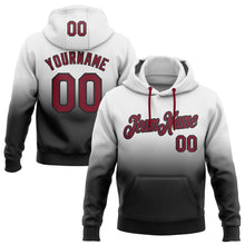 Load image into Gallery viewer, Custom Stitched White Crimson-Black Fade Fashion Sports Pullover Sweatshirt Hoodie
