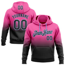 Load image into Gallery viewer, Custom Stitched Pink Black-Light Blue Fade Fashion Sports Pullover Sweatshirt Hoodie