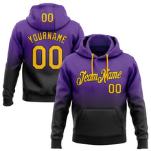 Load image into Gallery viewer, Custom Stitched Purple Gold-Black Fade Fashion Sports Pullover Sweatshirt Hoodie